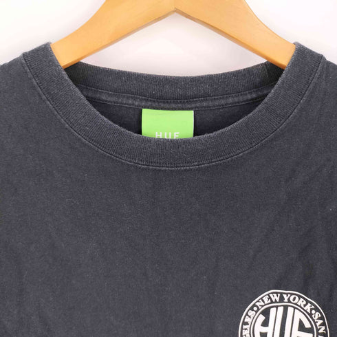 ハフ HUF サークルロゴ 両面プリント クルーネック ロングスリーブ Tシャツ メンズ import:M